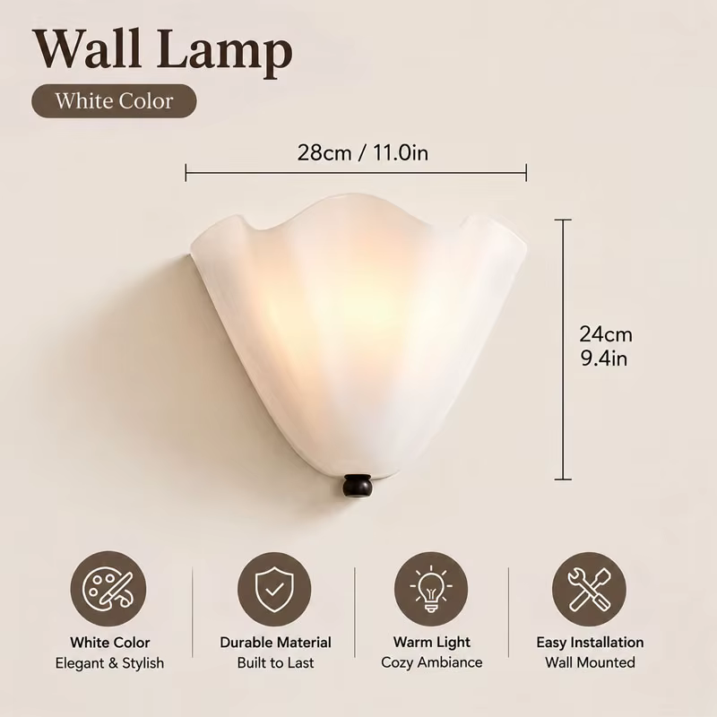 Applique Murale en Verre Français LED E14, Décoration Artistique Murale, Lampe de Chevet pour Salon 