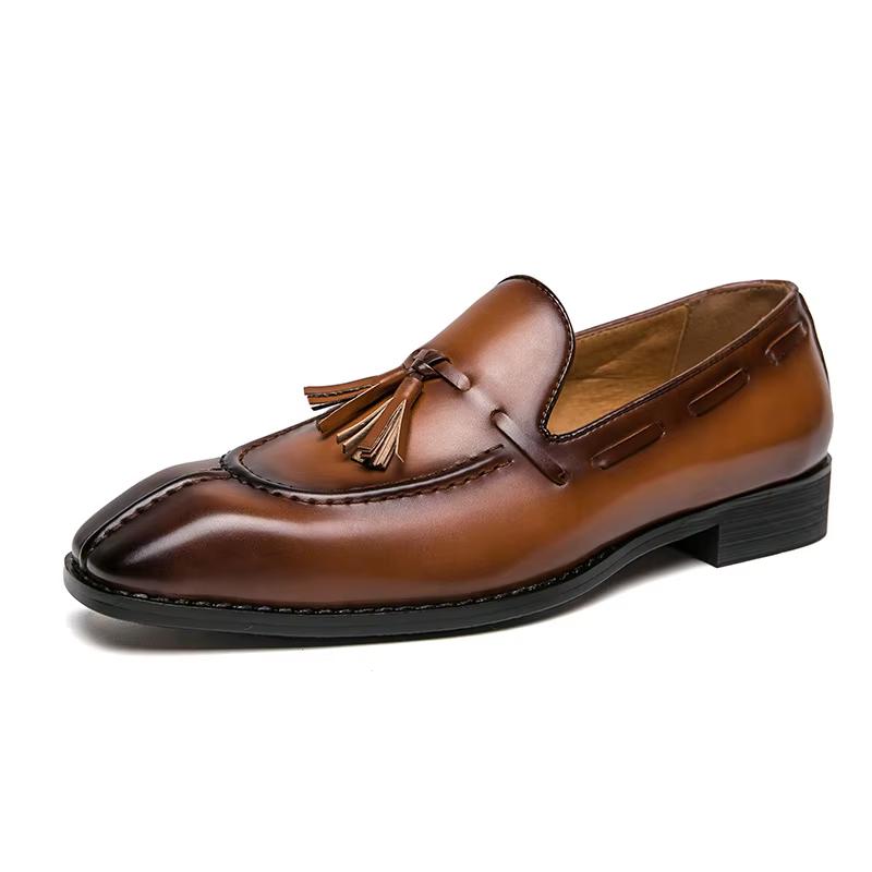 Mocassins tendance pour hommes, chaussures plates classiques marron décontractées, pour le quotidien
