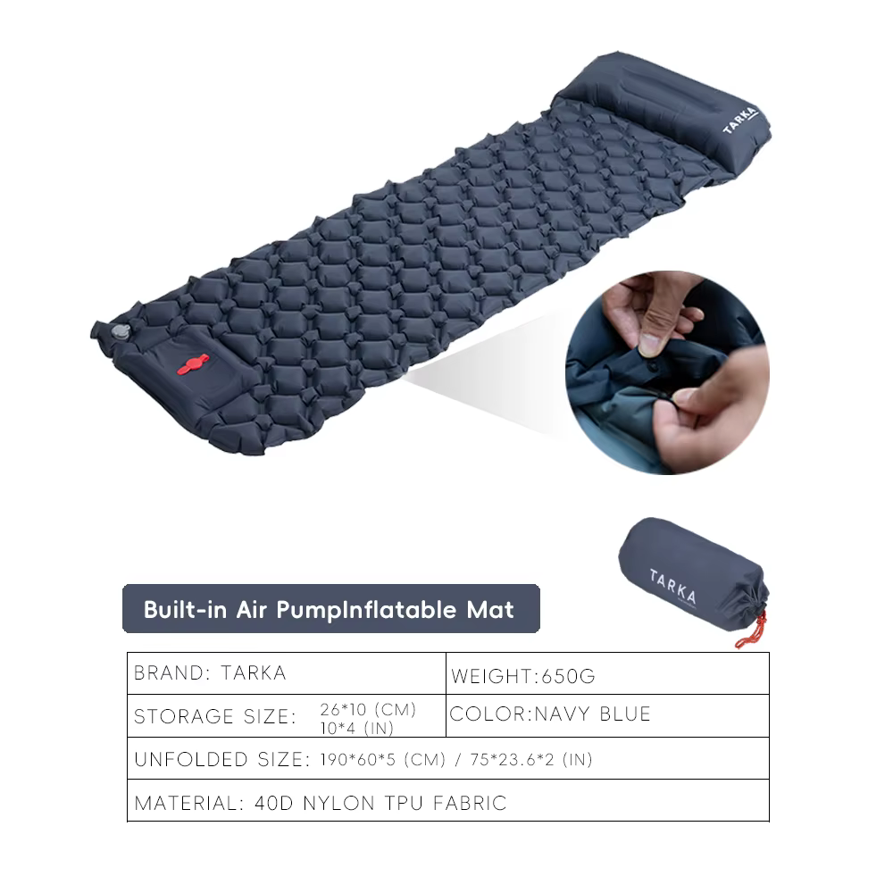 TARKA – tapis de Camping gonflables, matelas pneumatique avec oreiller, coussin de couchage touristi