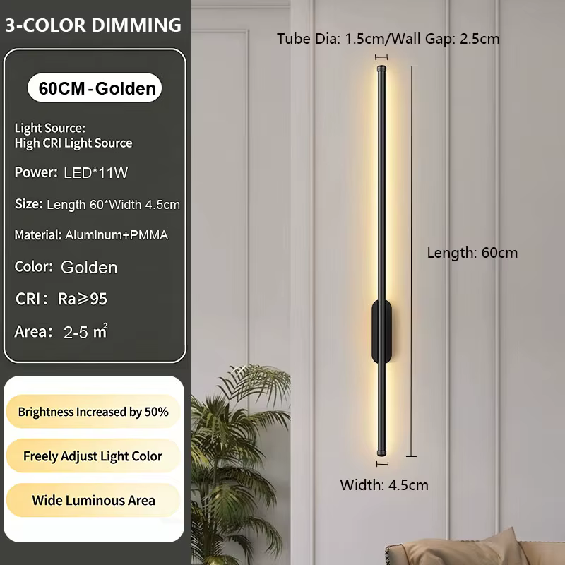 Lampe murale LED rechargeable par USB, 3 couleurs, sans perçage, pour couloir, salon, chambre, lampe