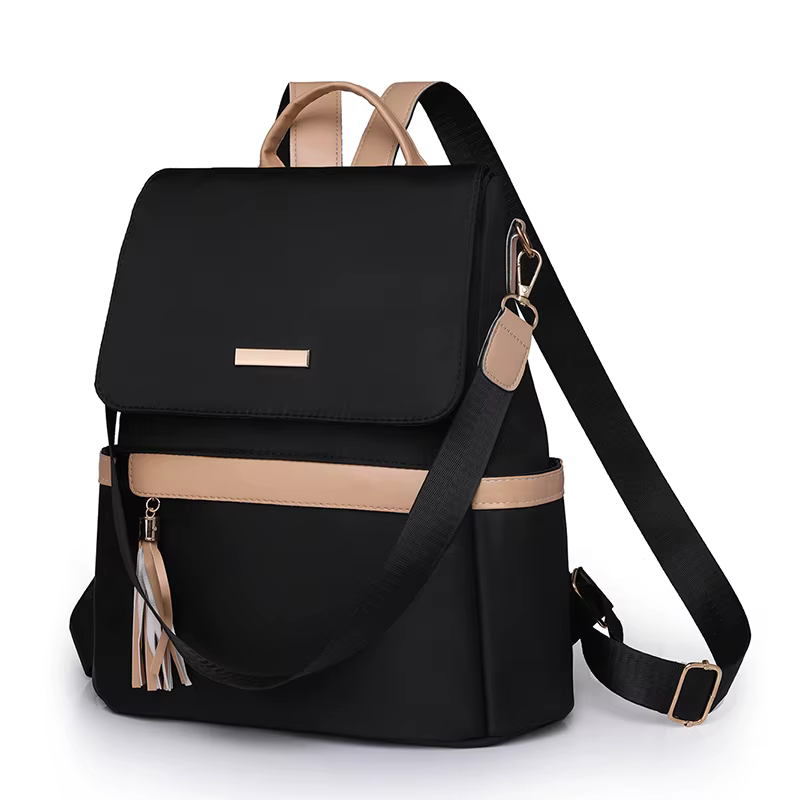 1 sac à dos classique antivol de taille moyenne avec des bretelles réglables noires minimalistes, pa