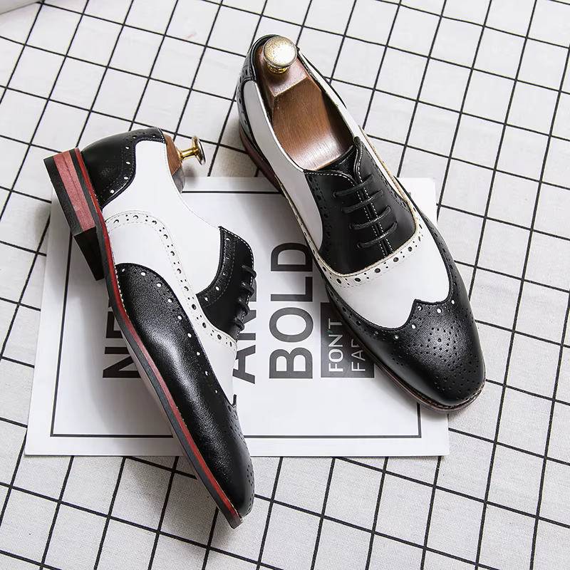Marque italienne marron blanc bloc mixte chaussures hommes de haute qualité chaussures habillées cha