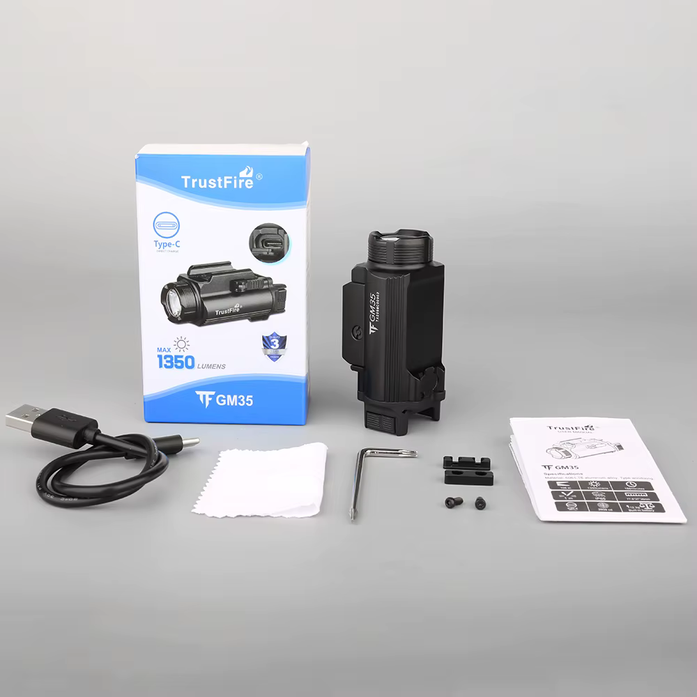 Trustfire GM35 lampe de poche tactique 1350 Lumen type c usb lumière rechargeable armes d'auto-défen