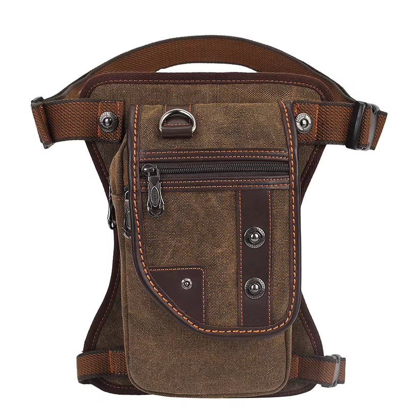 Sac messager rétro en toile pour homme, sac bandoulière d'extérieur, sac de jambe tactique, sac de p