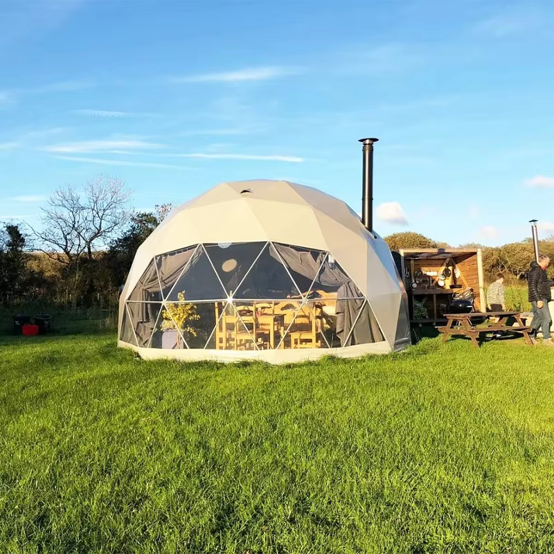 Dôme Hôtelier de Luxe pour Glamping en Plein Air, Tente Géodésique Ronde Panoramique à Vente Chaude 