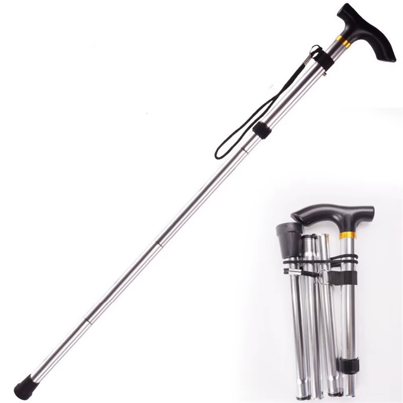Bâton de marche multifonctionnel, bâtons de trekking télescopiques pliables, béquilles de randonnée,