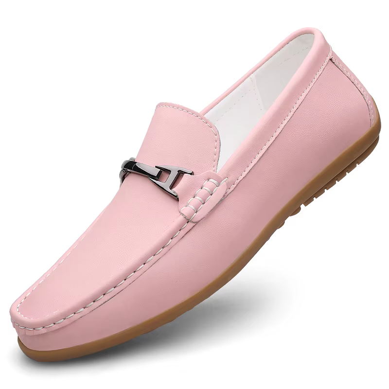 Mocassins roses hommes chaussures décontractées en cuir sans lacet chaussures de luxe italiennes Des