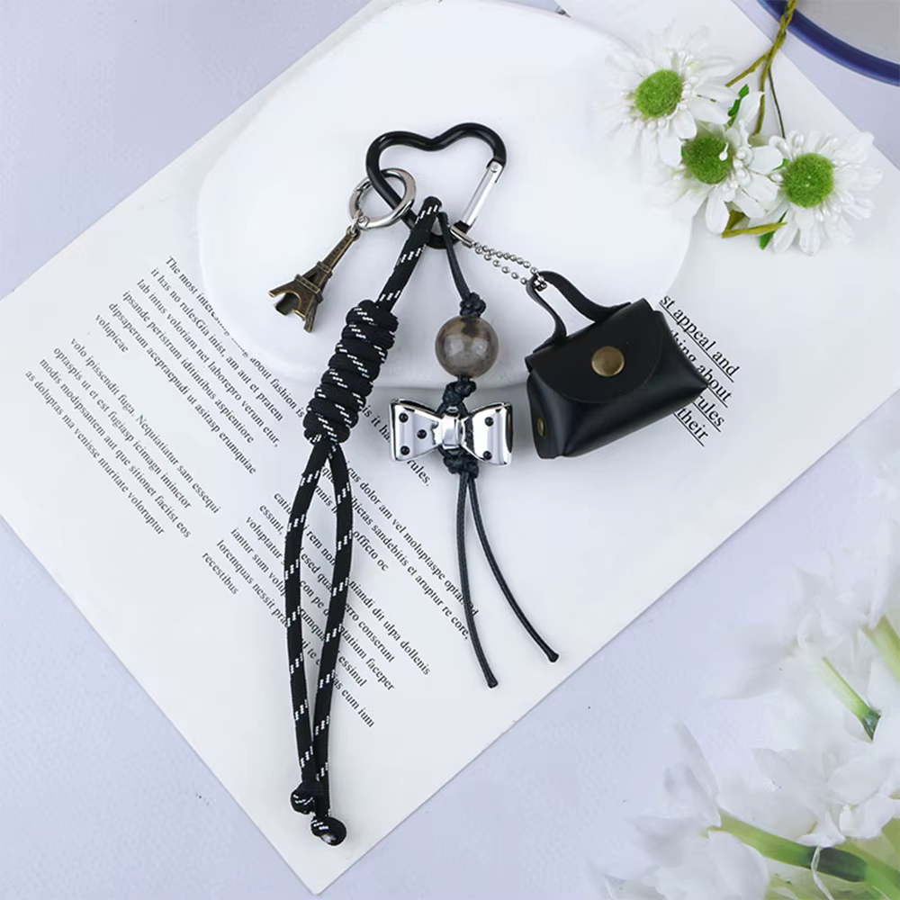Décoration pour sac personnalité tresse corde sac pendentif MIU Style téléphone portable décor porte