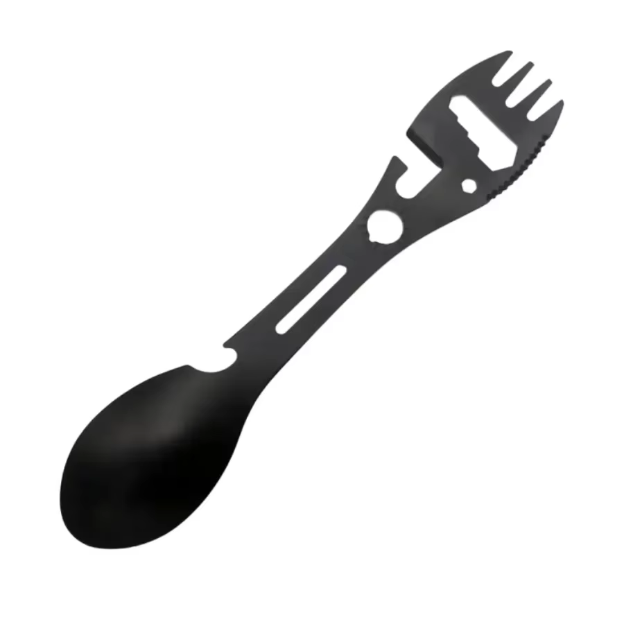 Outils de survie en plein air 5 en 1, kit EDC multifonctionnel pour le camping, fourchette, couteau,