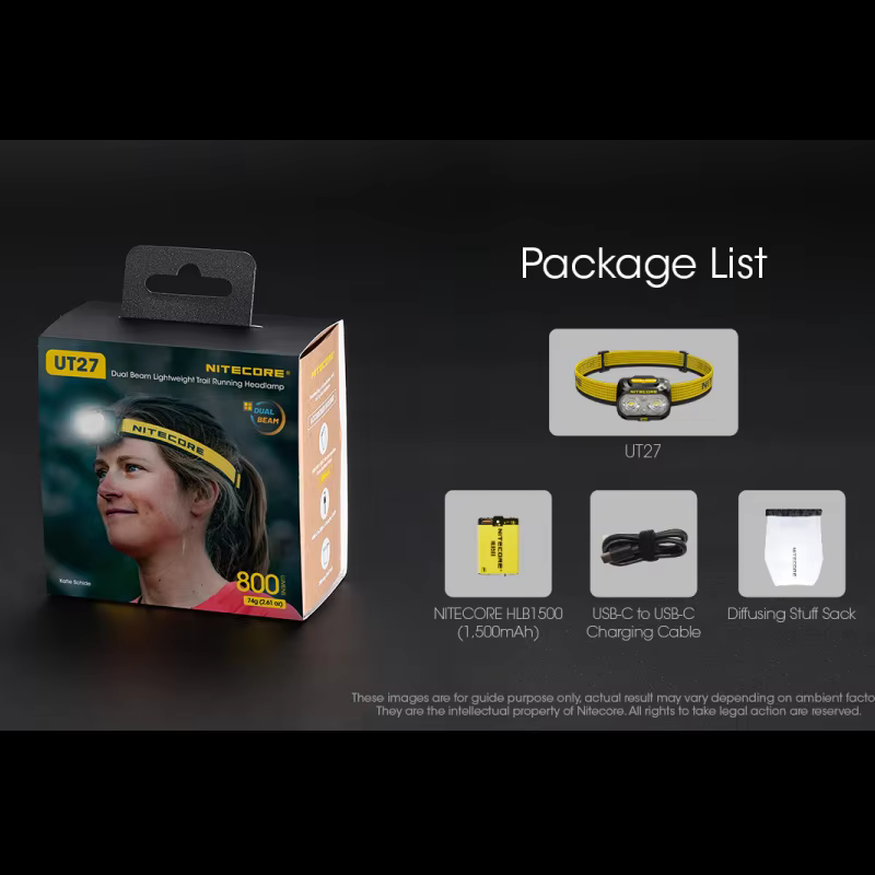 NITECORE UT27 800 lumens projecteur double puissance phare + batterie Rechargeable amovible Troch ph