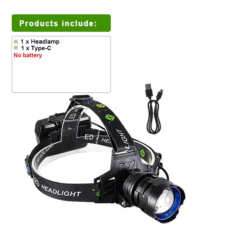 860000000LM lampe frontale LED Ultra puissante Super lumineuse longue portée 4500M lampe de poche fr