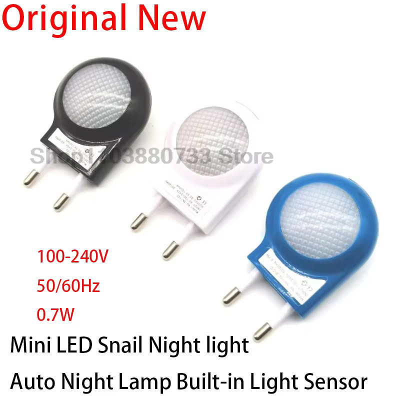 Mini LED escargot veilleuse automatique lampe de nuit intégré capteur de lumière contrôle lumière ap