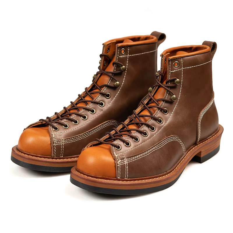 KOWM chaussures de randonnée bottes de vachette pour hommes chaussures de trekking en cuir britanniq