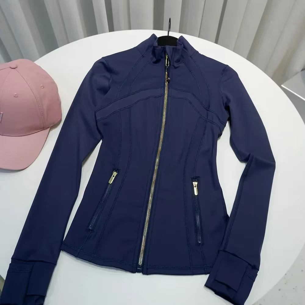 Veste Rose Gold Troisième Génération Sans Maille Coupe Slim Fine Sport Fitness Yoga Col Montant Vête