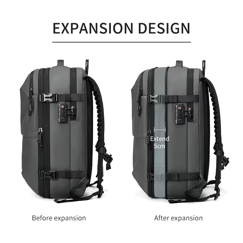 Sac à dos de voyage à compression sous vide pour hommes, sac à dos pour ordinateur portable 17 pouce