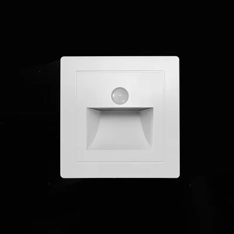 Applique murale LED encastrée avec capteur de mouvement PIR, lumière pour escalier, AC85-265V, éclai