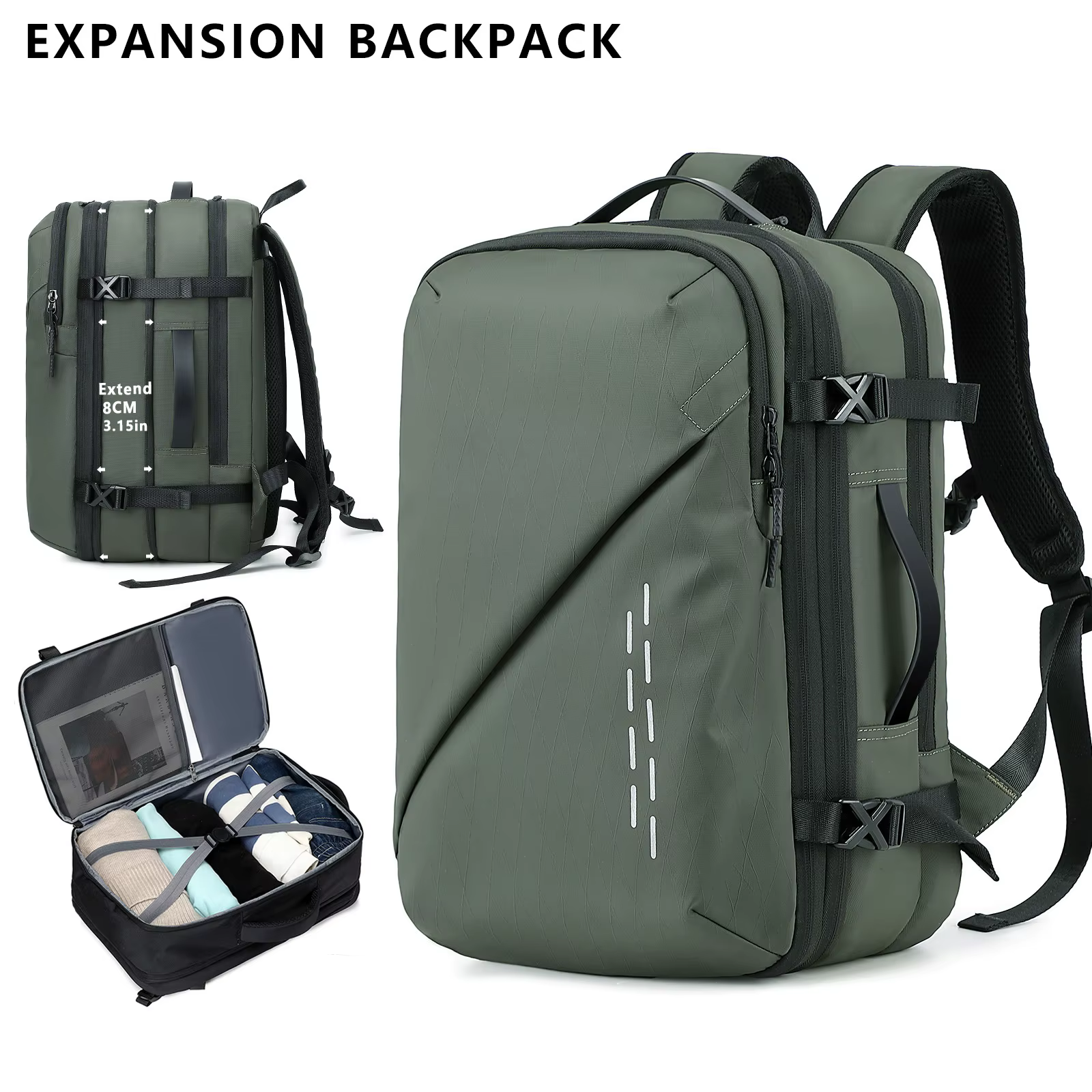 Sac à dos de compression sous vide de grande capacité, sac à dos pour ordinateur portable, sac à dos