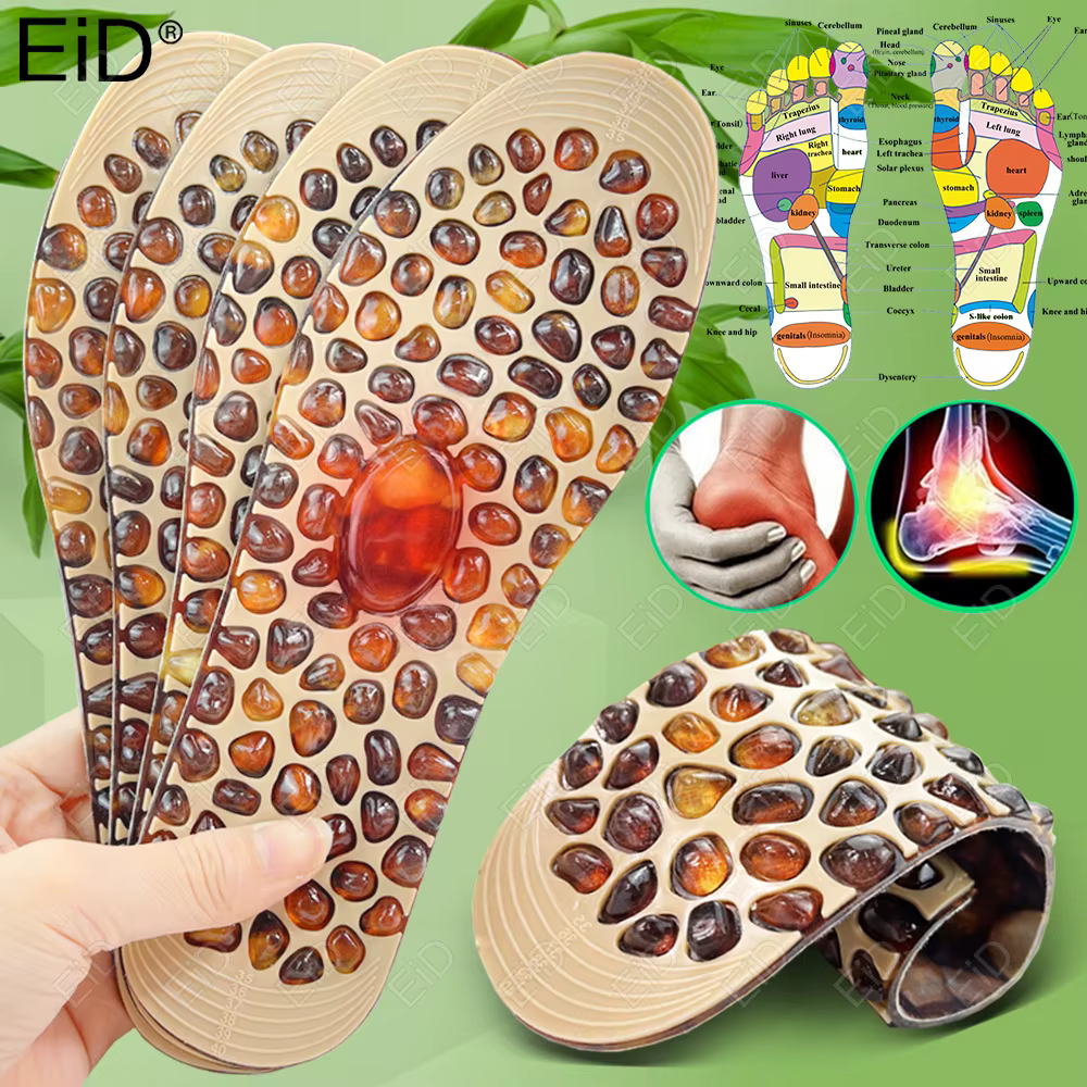 Semelles intérieures unisexes pour chaussures, coussin d'acupression en caoutchouc souple, masseur d