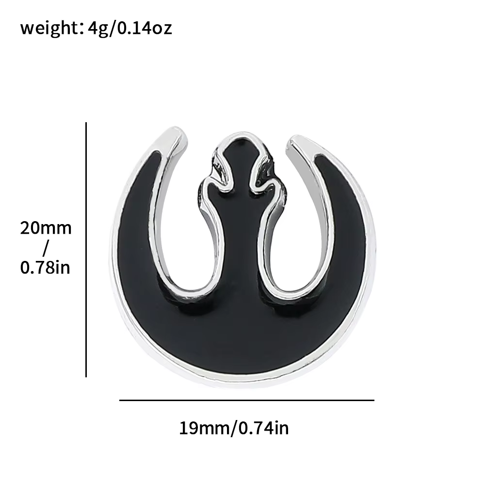 Broche Star Wars Alliance Rebelle en métal noir, épinglette pour vêtements, sac à dos, accessoire de