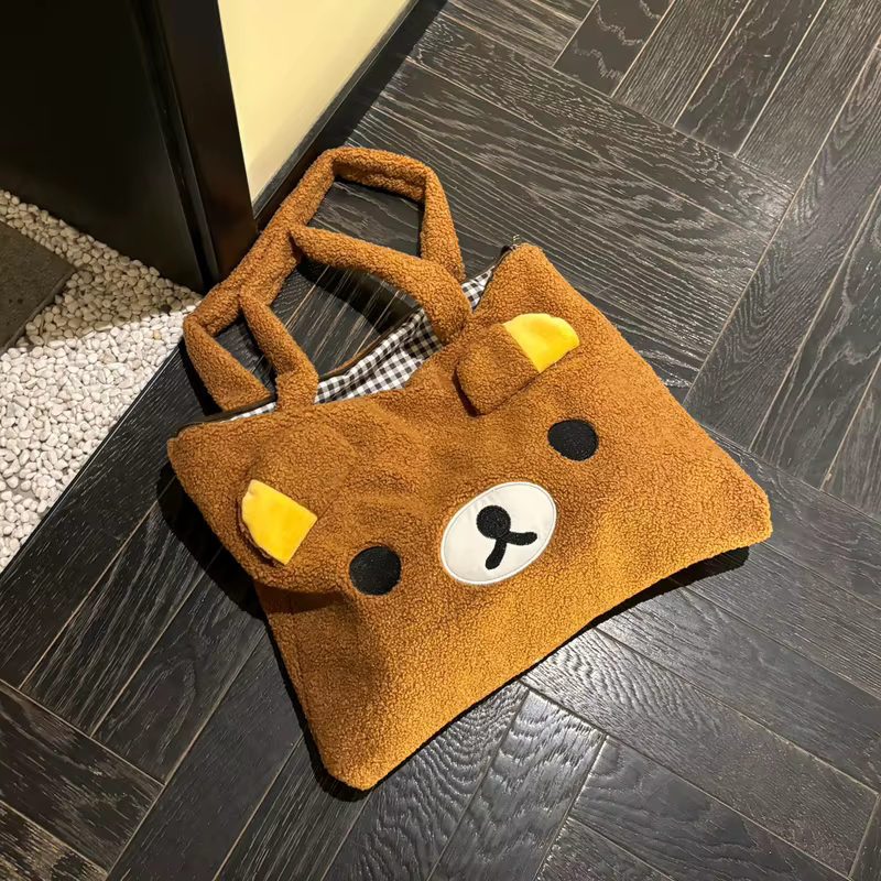 Kawai Rilakkuma Bear sac à bandoulière grande capacité hiver déplacement quotidien Joker fourre-tout