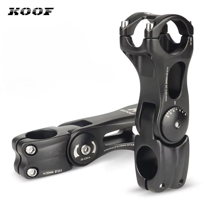Tige de vélo vtt réglable 25.4 31.8mm tige de guidon de vélo ultralégère 3D forgée ± 60 °   Puissanc