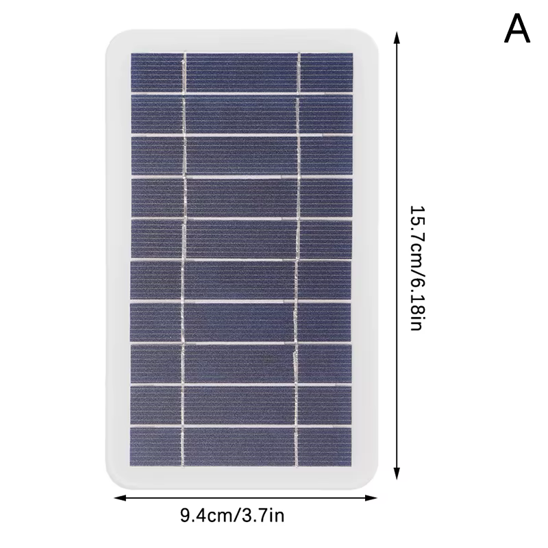Panneau solaire 2W 5W avec USB, étanche, pour randonnée en plein air et Camping, batterie Portable,