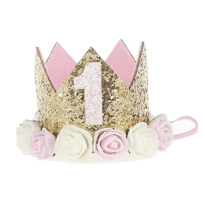 Chapeau de décoration pour fête d'anniversaire 1 an, 2 ans, 3 ans, Joyeux Anniversaire, Chapeau cour