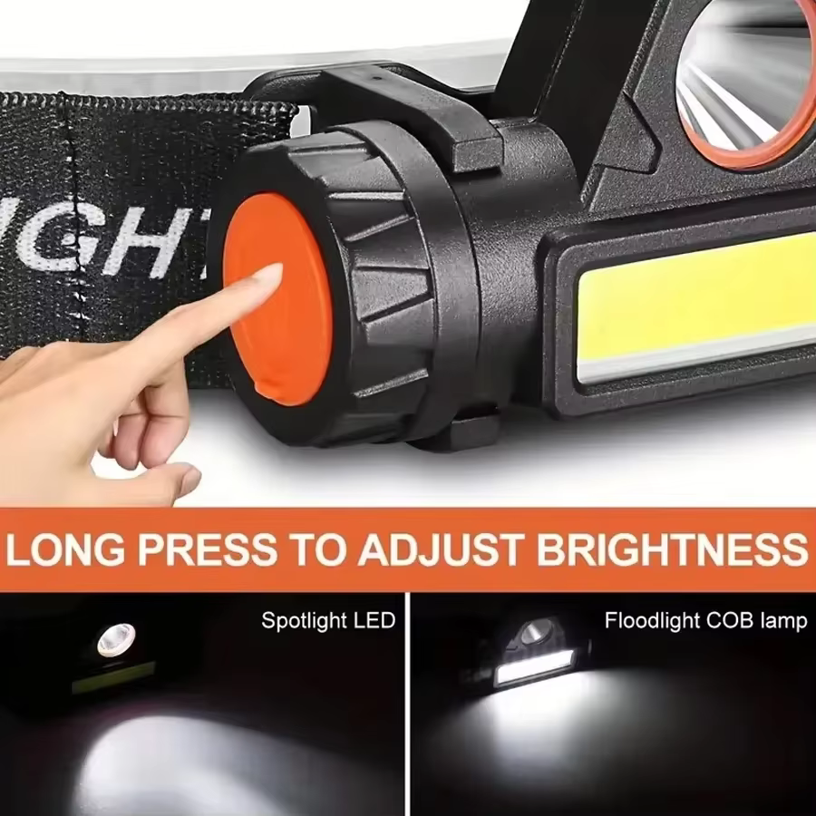 Lampe frontale LED COB Rechargeable USB, magnétique puissant, Super lumineuse, étanche, pour la pêch