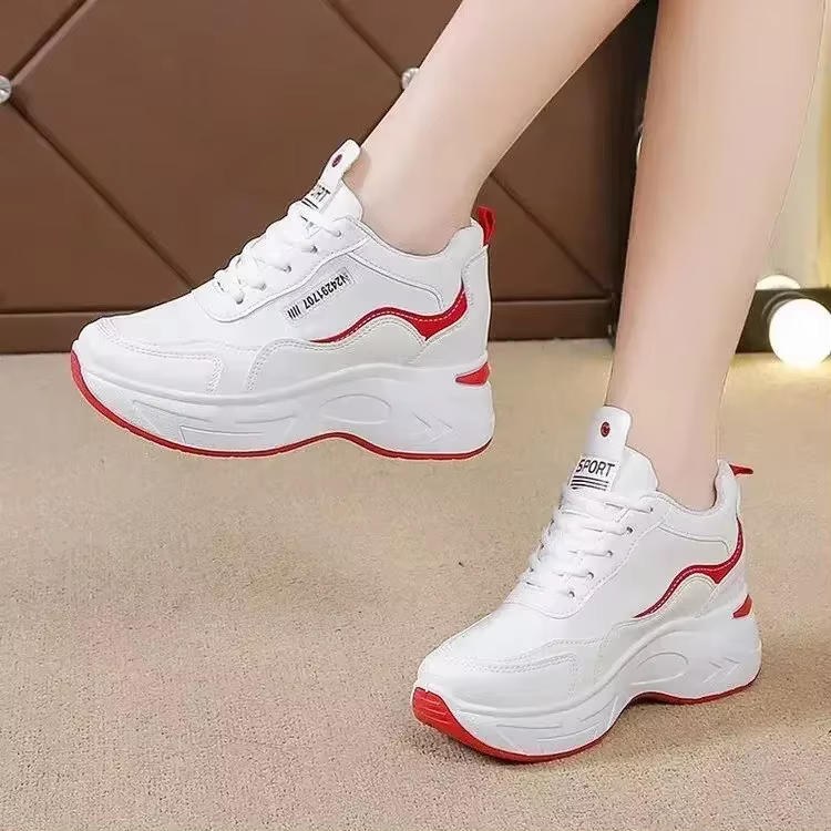 2025 nouveaux talons hauts compensés Sport de plein air printemps blanc chaussures chaussures décont