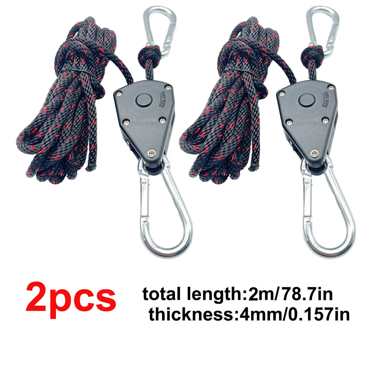 Tendeur de corde d'arrimage pour tente de Camping, 4mm, poulie de fixation, cintres à cliquet, croch