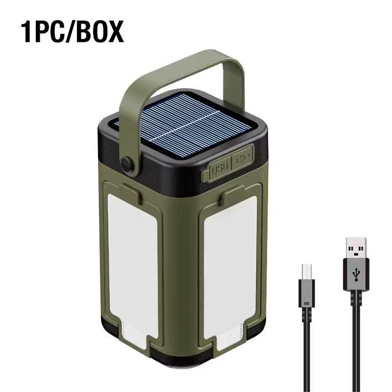 Lampe de camping multifonctionnelle avec double mode de charge solaire de type C conception de sourc