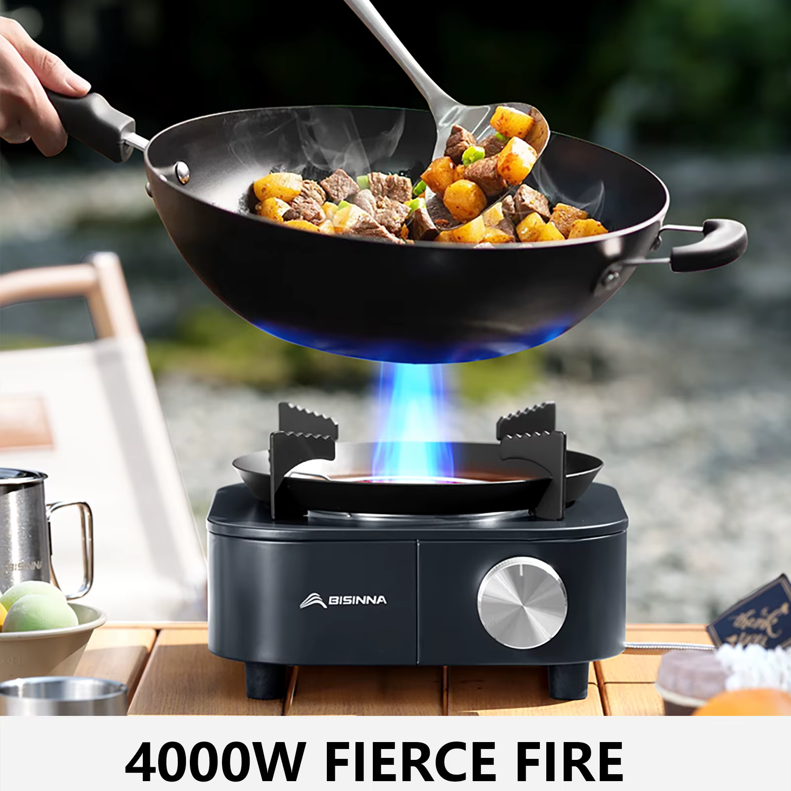 BISINNA 4000W poêle infrarouge haute puissance brûleur à gaz léger Portable poêle de Type fendu four