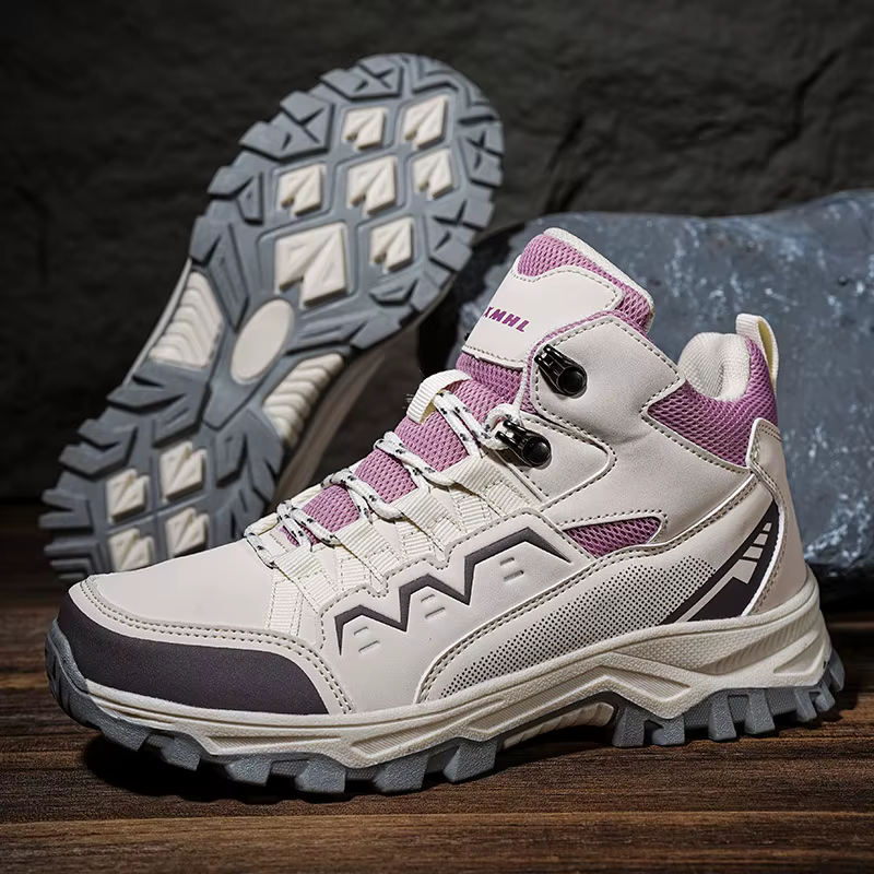 Chaussures de randonnée montantes pour hommes et femmes, chaussures de sport imperméables en cuir, a