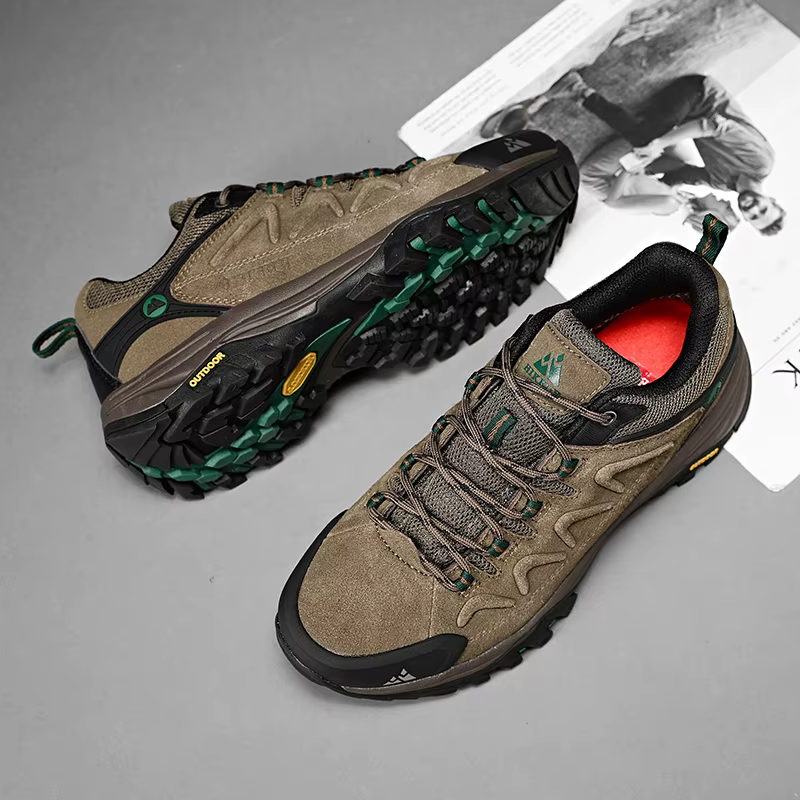 HIKEUP cuir hommes chaussures de randonnée en plein air touristique Trekking baskets escalade sentie