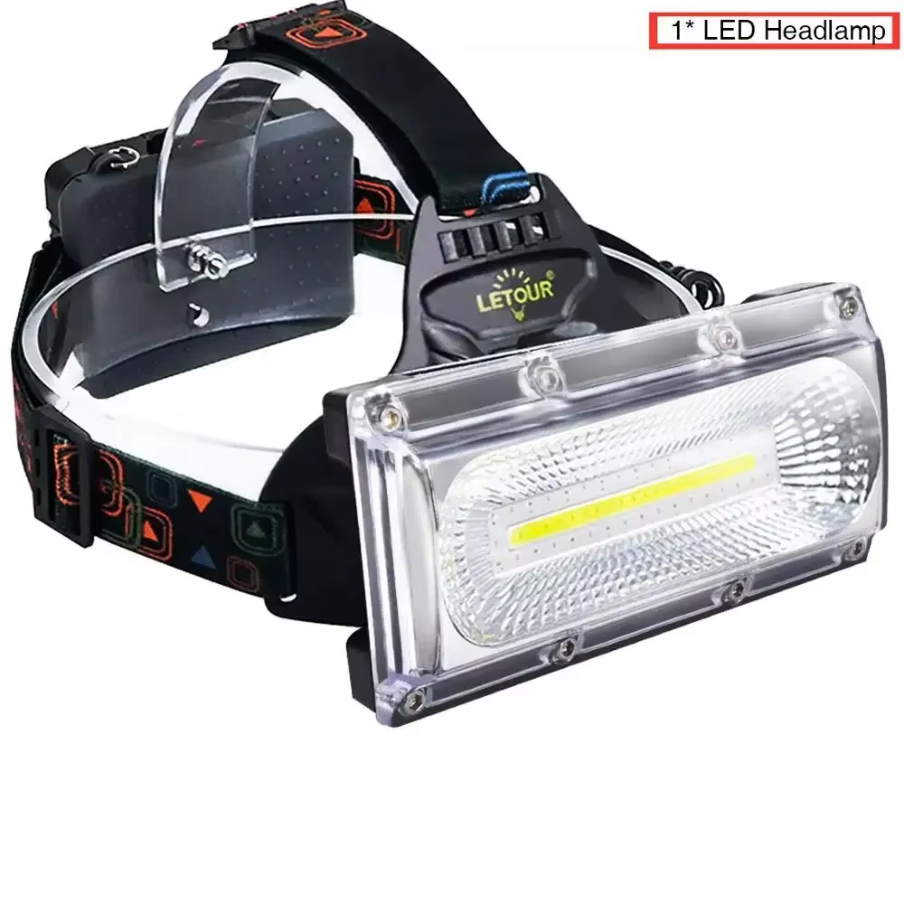 Lampe frontale LED professionnelle 1800 lumens, rechargeable par USB, portable, avec batterie 18650