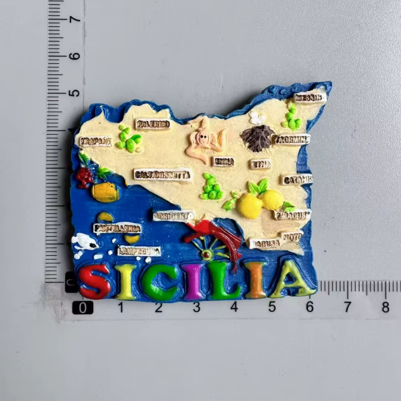 Aimants de réfrigérateur en résine d'italie, Souvenir touristique, Toscana Firenze San Gimignano Sie