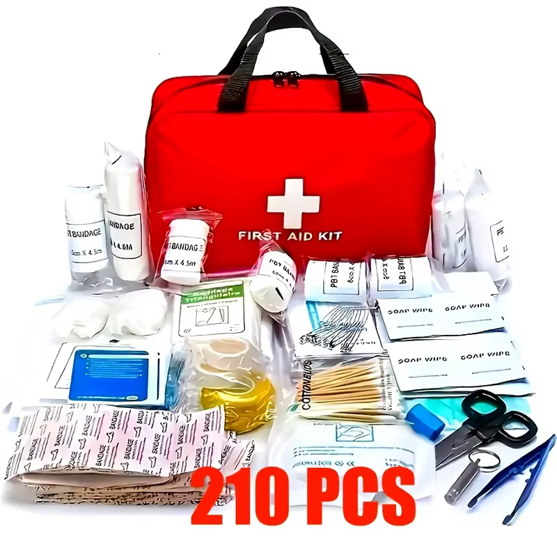 210 pièces trousse de premiers secours sac tout usage survie d'urgence maison voiture bureau voyage 