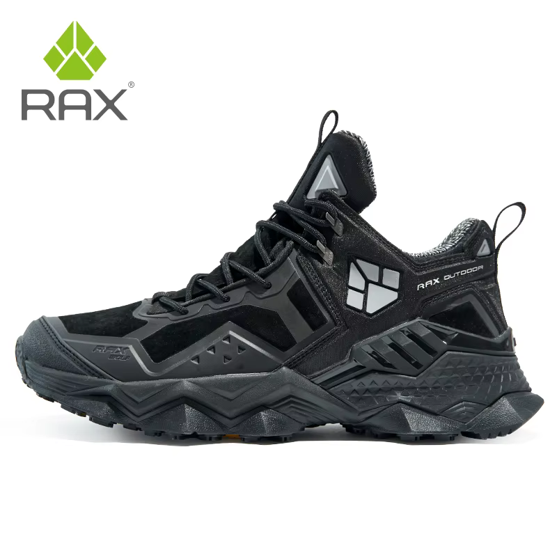 RAX-Chaussures de randonnée mi-hautes imperméables pour hommes et femmes, bottes de trekking en cuir