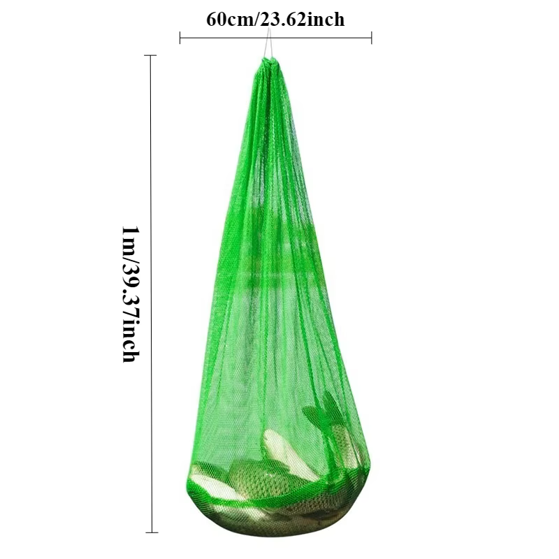 Sac en maille de pêche Portable pliant petite grille filets de poisson vivant sac Bundle bouche file