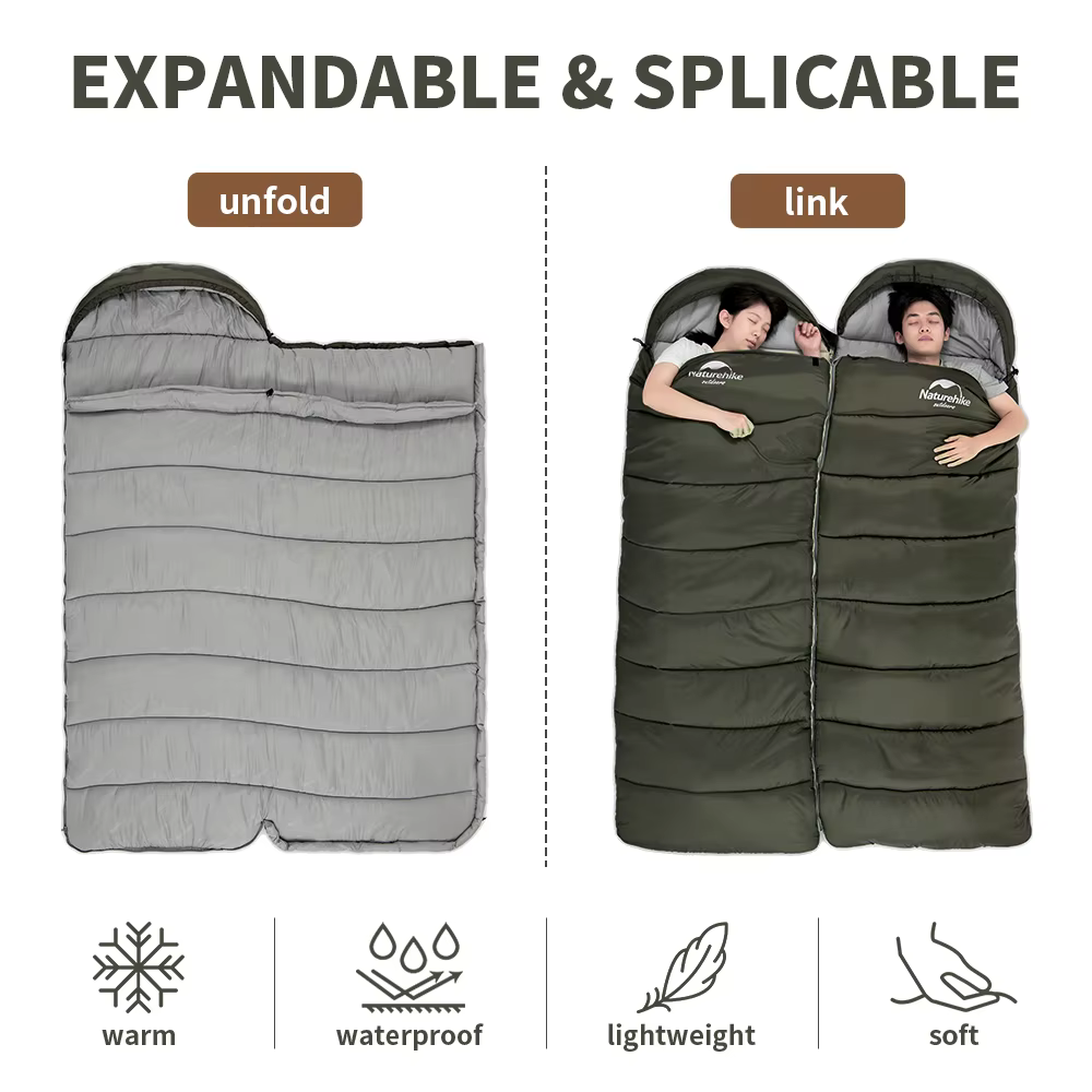 Natureifa-Sac de couchage ultraléger, enveloppe portable compacte, couette en coton, voyage en plein