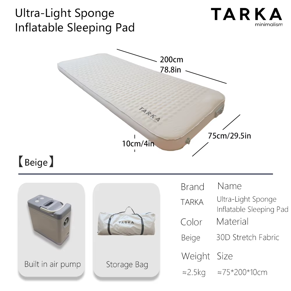 TARKA – matelas pneumatique de Camping indispensable, coussin Portable auto-gonflant pour un confort