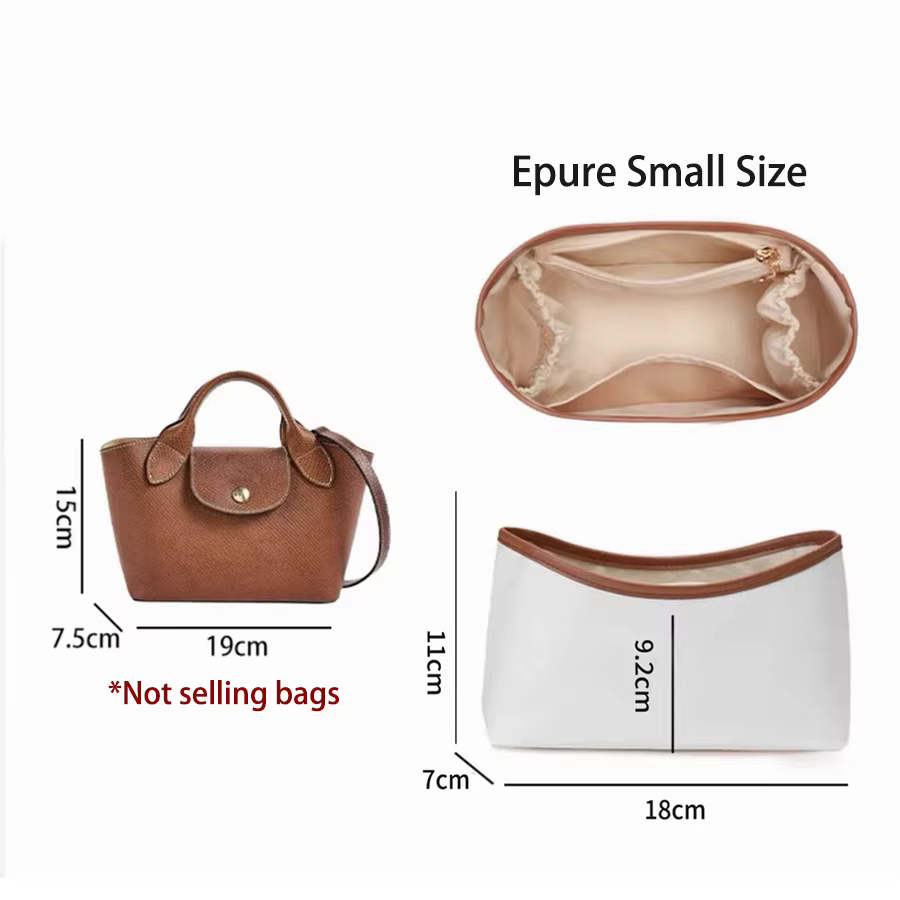 Organisateur de sac léger pour sacs Longchamp Epure L, insert en soie et papier Dupont pour sac de l