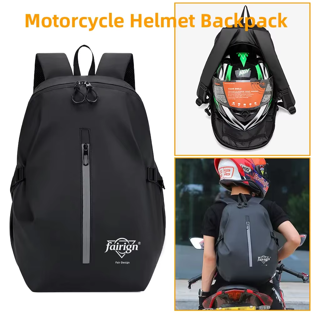 Sac à dos de moto grand format pour motards, sac à casque imperméable, sac de voyage réfléchissant p