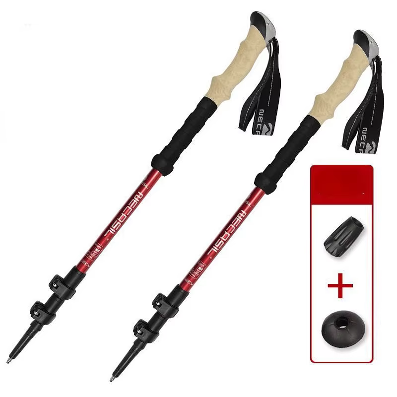 Alpenstock-Bâtons de trekking télescopiques, canne de randonnée ultralégère, réglable avec verrouill