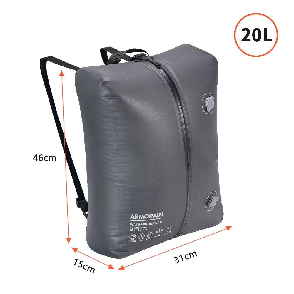 Sac de compression sous vide étanche, sac à dos de rangement, nylon 70D à carreaux, léger, pliable, 