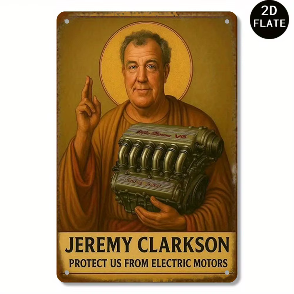 Affiche en métal de voiture de course Vintage Jeremy Clarkson, 1 pièce, décor de Garage robuste avec