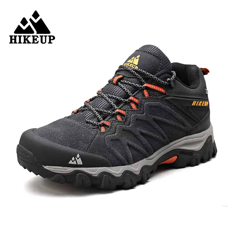 HIKEUP-Chaussures de Randonnée en Cuir pour Homme, Bottes de Trekking, de Camping, de Rinçage, de ht