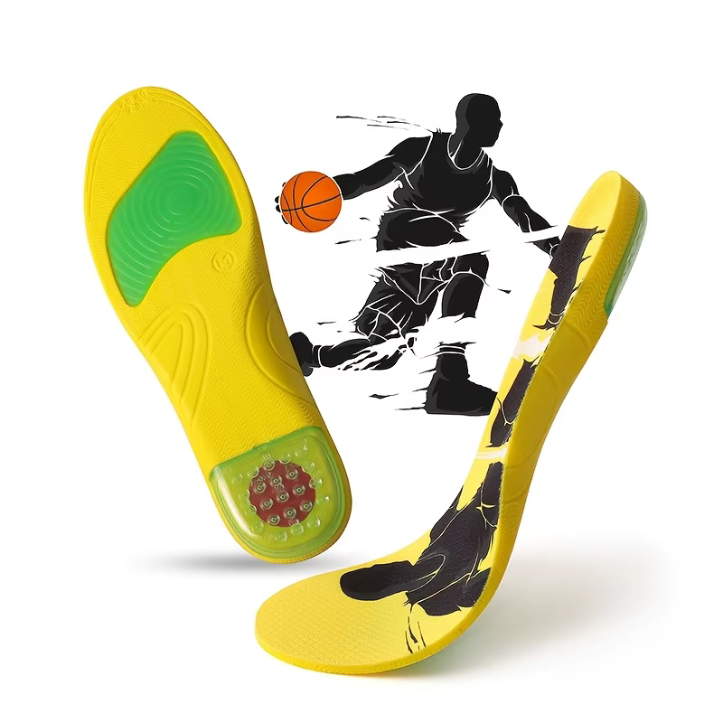 1 paire de semelles intérieures de basket-ball en PU, haute élasticité, pour chaussures de sport, de