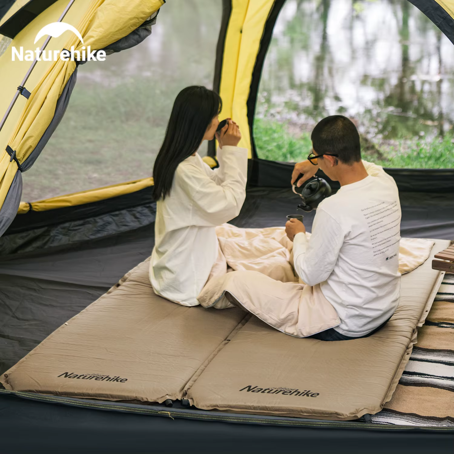Natureifa-Matelas Auto Air Pliable et Imperméable, Lit de Camping, Polymères de Sommeil Auto-Gonflan