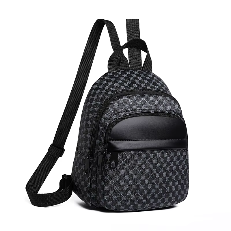 Sac à dos mini élégant à motifs multicolores, à bretelles réglables, léger, pour les sorties quotidi